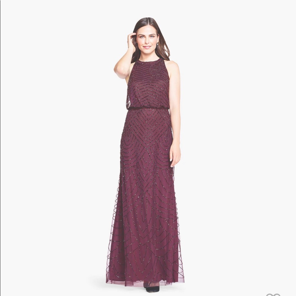 Adrianna Papell Burgundy Bridesmaid Dress